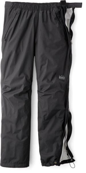 Negro Pantalones De Lluvia Con Cremallera Completa Rei Co-op Rainier Hombres Cortos