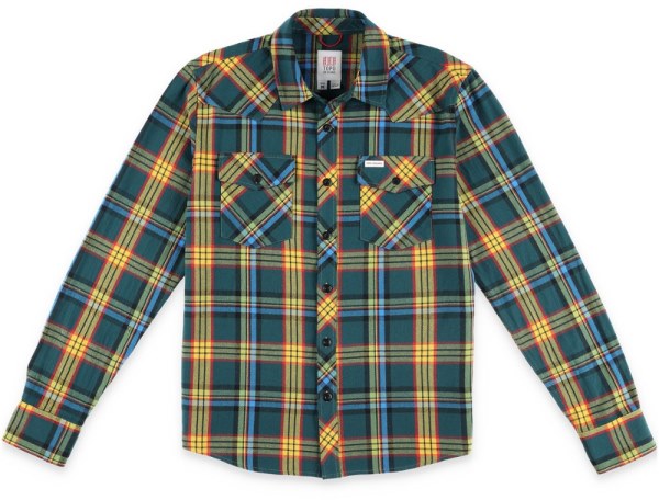 Verde Topo Diseños Plaid Montaña Camisa Hombres Rei Co-op