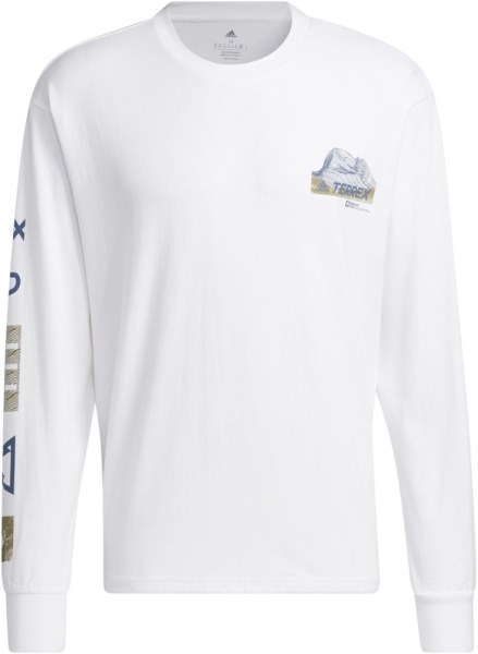Blanco Camiseta Estampada De Manga Larga Adidas National Park Foundation Rei Co-op Hombre