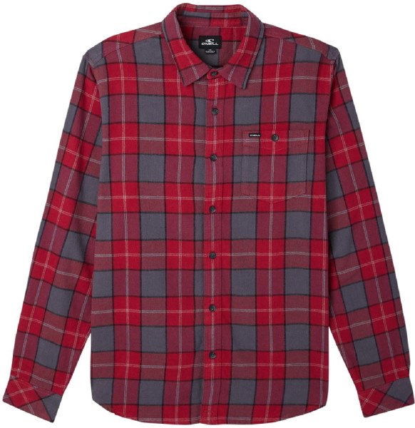 Camisa De Franela Elástica A Cuadros O'neill Redmond Hombres Rojo Rei Co-op