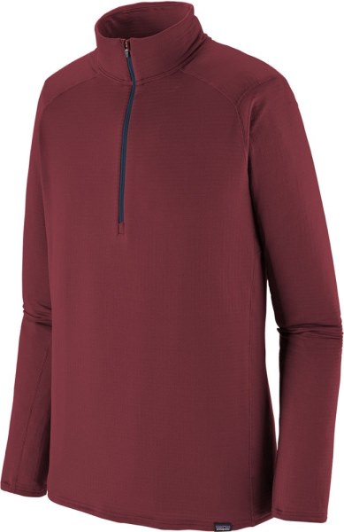 Rojo Rei Co-op Patagonia Capilene Camiseta Térmica Con Cuello De Cremallera Hombres