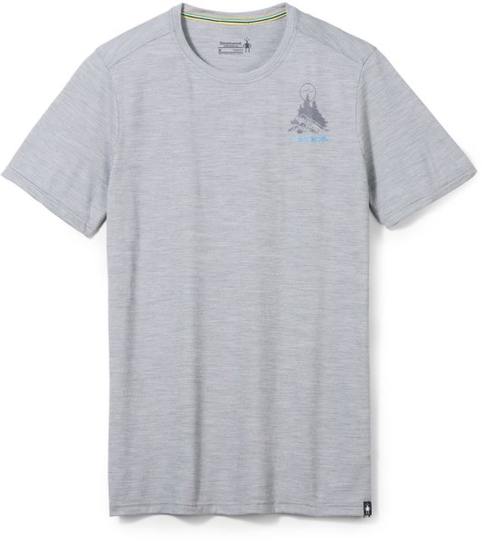 Camiseta Gris Claro Con Estampado De Smartwool Y Cumbre Salvaje Hombres Rei Co-op