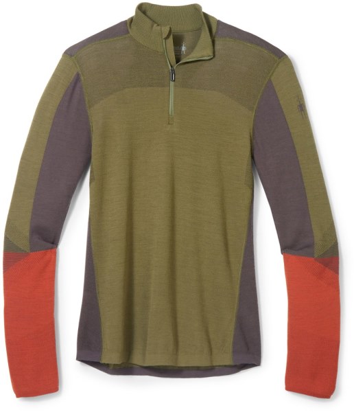 Top Smartwool Intraknit Térmico De Lana Merina Con Bloques De Colores Y Un Cuarto De Cremallera Para Hombres Rei Co-op Winter Moss