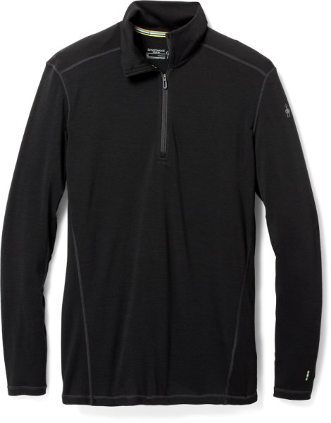 Negro Camiseta Interior Con Cierre De Un Cuarto De Merino Térmico Clásico Smartwool Co-op De Rei Hombre