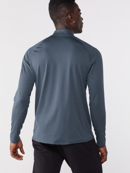 Azul Camiseta Interior Ligera Con Media Cremallera De Rei Co-op Hombre