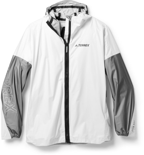 Rei Co-op Adidas Terrex Agravic Pro Trail-running Chaqueta De Lluvia Hombres Blanco