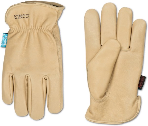 Guantes De Conductor De Piel De Vaca De Grano Resistente Al Agua Forrados Con Hidroflector Color Canela Kinco Rei Co-op