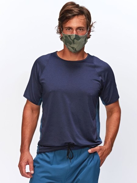 Hilos De Mezclilla Crudos 4 Pensamiento Colorblock Reactive Crew Camiseta Hombres Rei Co-op