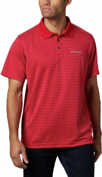 Rojo Columbia Utilicer Stripe Polo Iii Camisa Hombres Rei Co-op