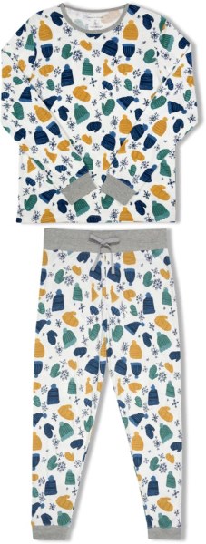 Conjunto De Pijama De 4 Hilos Con Gorro Y Manoplas Hombre Ecru Multi Rei Co-op