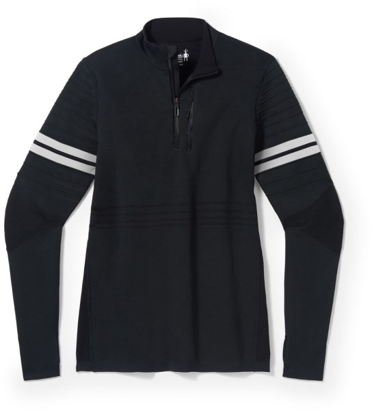 Negro Jersey Con Cierre De Un Cuarto De Tecnología De Lana Merina Intraknit De Smartwool Co-op De Rei Mujer Mujer