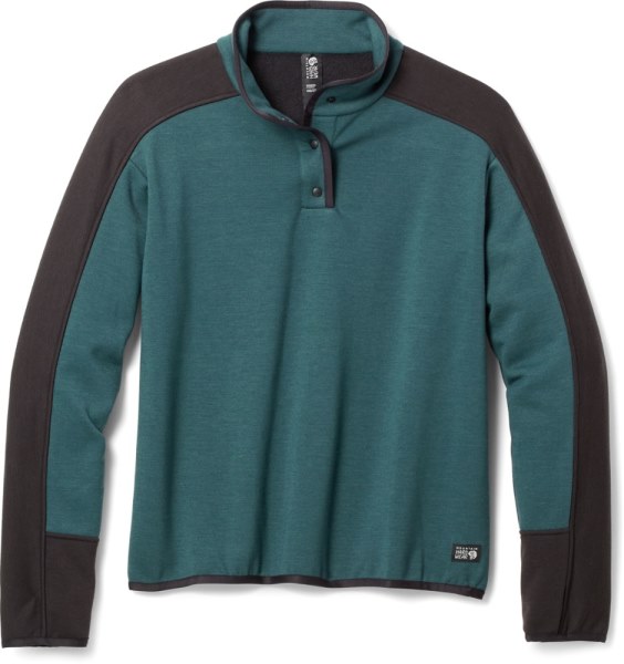 Rei Co-op Mountain Hardwear Camplife Jersey Con Cuello A Presión Mujer Dark Marsh