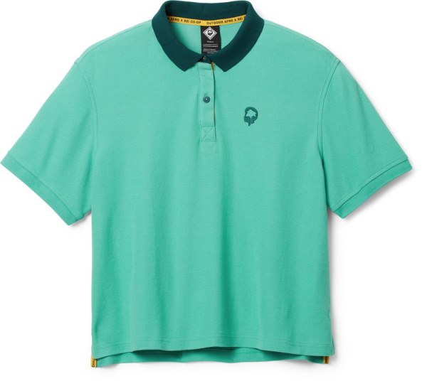 Camisa Polo Co-op Afro Rei Para Exteriores Con Esmalte Verde Azulado Para Mujer