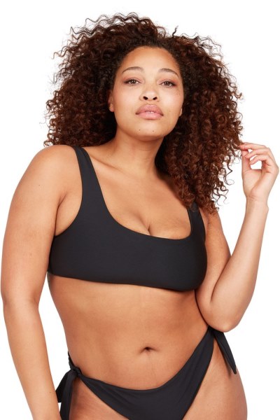 Negro Top De Traje De Baño Con Lazo En La Espalda Simplemente Sin Costuras De Volcom Mujer Rei Co-op Negro