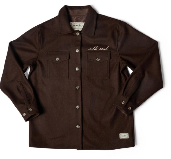 Camisa De Franela Con Bordado De Alma Salvaje Marrón Maravilloso De Rei Co-op Mujer