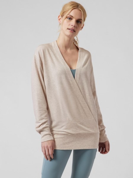 Athleta Purana Sudadera Cruzada Con Cuello En V Mujer Marrón Rei Co-op