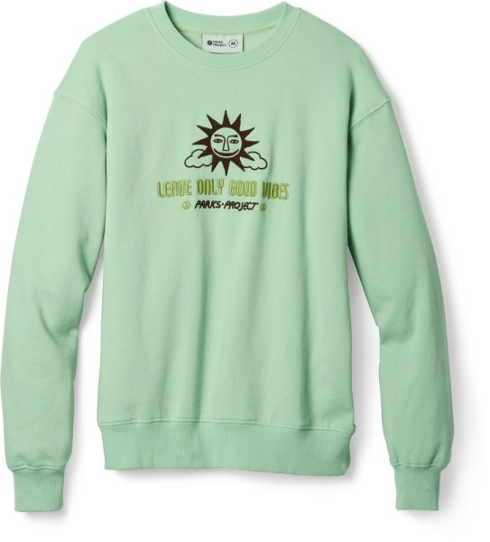 Parks Project Leave Only Good Vibes Crew Sudadera Mujer Verde Rei Co-op