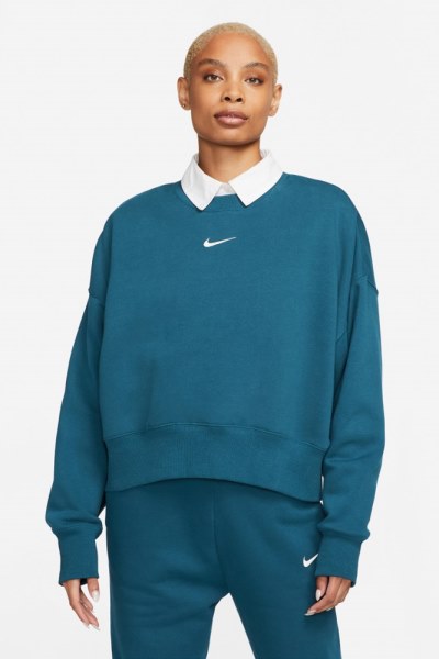 Sudadera Nike Sportswear Phoenix Fleece De Gran Tamaño Con Cuello Redondo Mujer Rei Co-op Azul