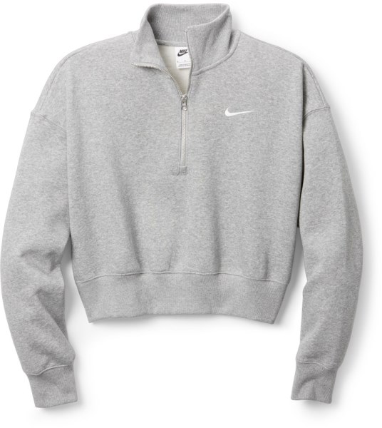 Sudadera Nike Sportswear Phoenix Fleece Oversize 1/2-zip Crop Mujer Gris Rei Co-op