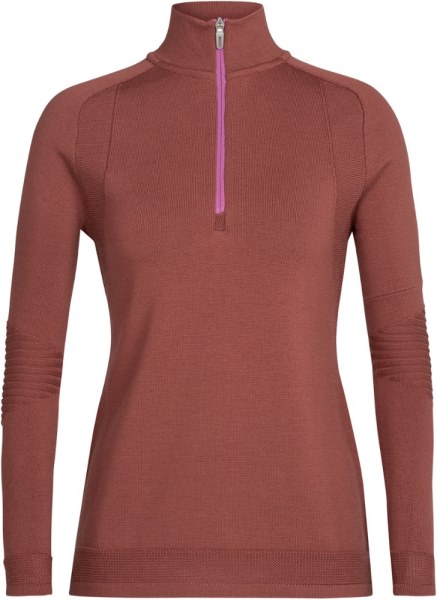 Top De Manga Larga Con Media Cremallera Rei Co-op Icebreaker Zoneknit Mujer Grape-cosmic