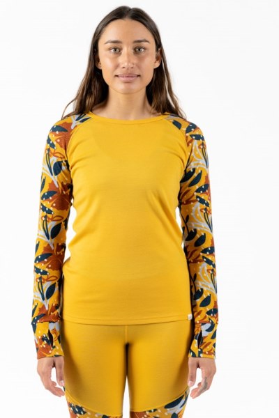 Camiseta Interior Amarilla Con Manga Raglán Evie De Centeno Salvaje Mujer Rei Co-op