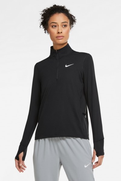 Camiseta De Running Con Media Cremallera Nike Element Rei Co-op Mujer Negro