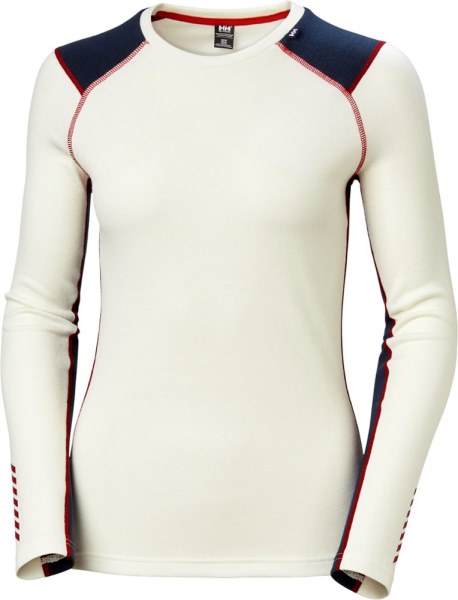 Off White Helly Hansen Lifa Merino Capa Base De Peso Medio Top De Cuello Redondo Mujer Rei Co-op