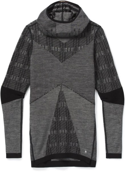 Rei Co-op Smartwool Intraknit Thermal Max Merino Pattern Capa Base Sudadera Con Capucha Mujer Negro