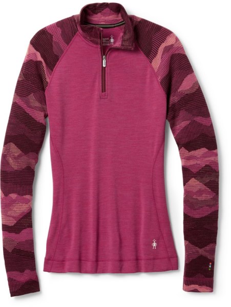 Top Rei Co-op Fuchsia Mountain Smartwool Classic Con Cierre De Cuarto De Cremallera En Lana Merina Mujer