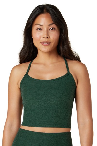 Rei Co-op Beyond Yoga Camiseta Sin Mangas Recortada Con Espalda Cruzada Entallada Spacedye Mujer Verde