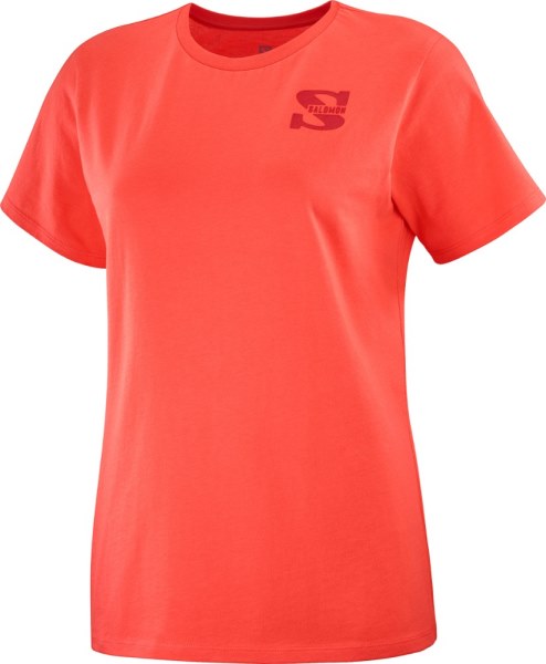 Camiseta Rei Co-op Salomon Outlife Con Logo Pequeño Mujer Hot Coral