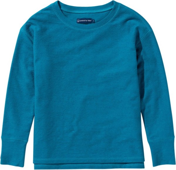 Rei Co-op Lagoon United By Camiseta Azul Ecoknit Texturizada Boxy Crew Mujer