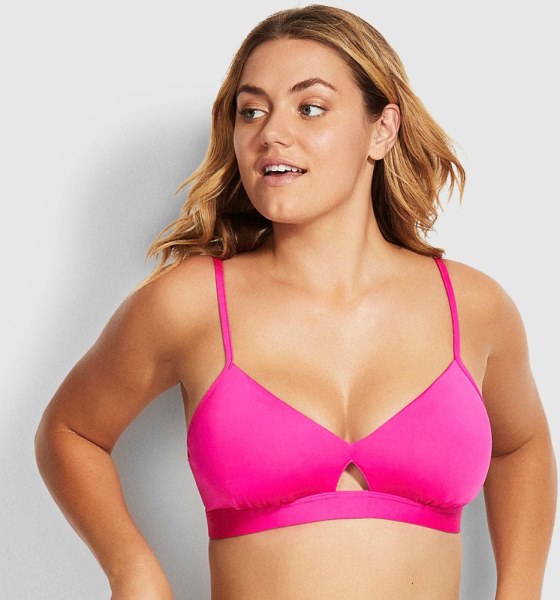 Bañador Bralette Rei Co-op Seafolly Active Hybrid Top Rosa Mujer