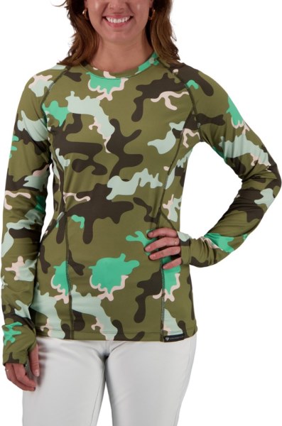 Rei Co-op Saguaro Camo Obermeyer Camiseta De Capa Base Discover Crew Mujer