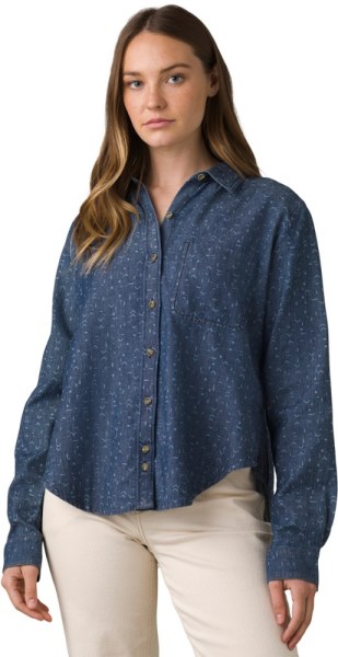Prana Camisa Vaquera Descolorida Mujer Indigo Ditsy Rei Co-op
