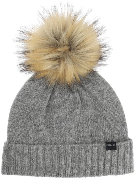 Chaos Astrid 80/20 Gorro De Lana Con Pompón Mujer Rei Co-op Gris