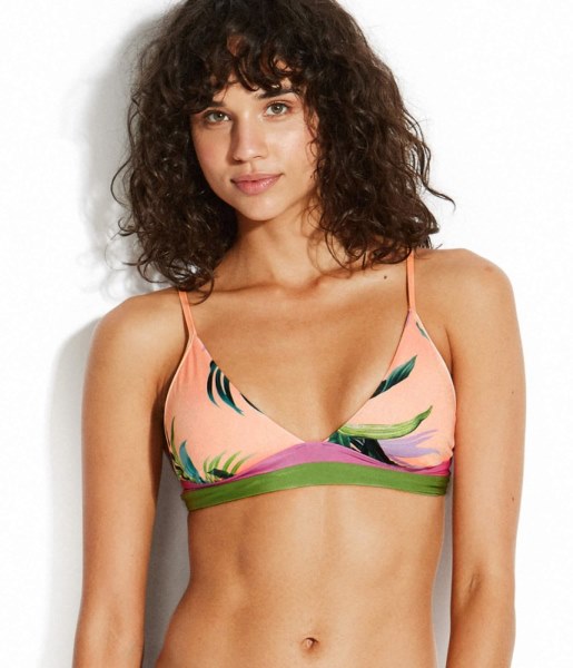Peach Rei Co-op Seafolly Las Palmas Fixed Tri Bra Bañador Top Mujer