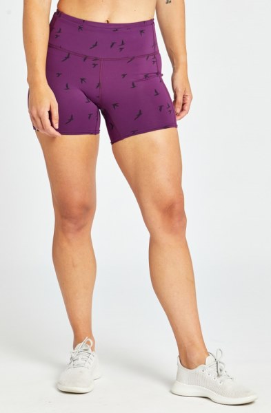 Oiselle O-mazing Power Shorts Mujer Imperio Pájaros Voladores Rei Co-op