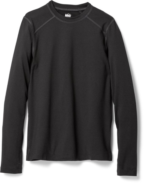 Top De Ropa Interior Larga Negra Rei Co-op Midweight Crew Para Niño