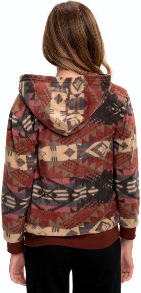 Burdeos Tribal Rei Co-op Hilos 4 Pensamiento Polar Sudadera Con Capucha Y Cremallera Completa Niño