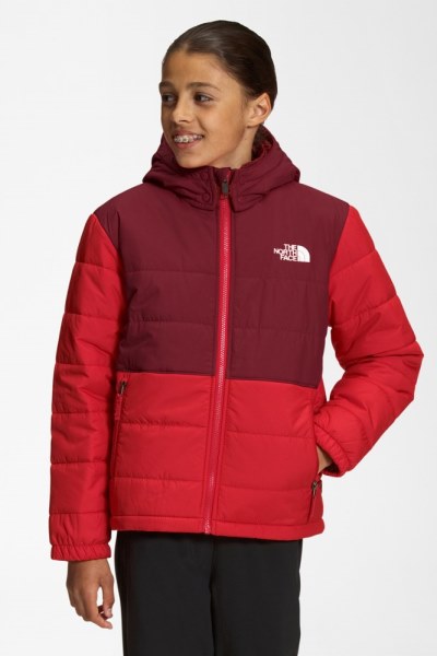 Chaqueta Aislante Con Capucha Y Cremallera Completa Reversible Mount Chimbo De The North Face Para Niños Rojo Co-op Rei