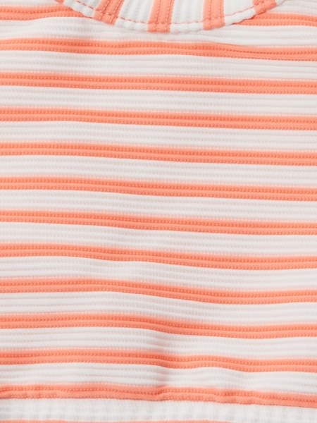 Seafolly Sun Dreamer Stripe Tankini De Cuello Alto Conjunto De Traje De Baño Niñas Rei Co-op Papaya