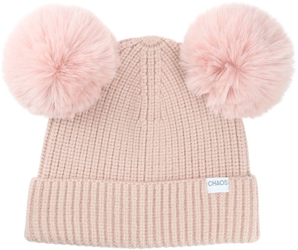 Rei Cooperativo Caos Addyson Jr. Gorro Doble Pompón Niño Rosa