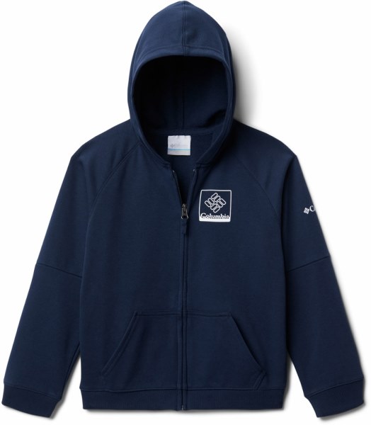 Columbia Marca French Terry Sudadera Con Capucha Y Cremallera Completa Niño Rei Co-op Azul Marino